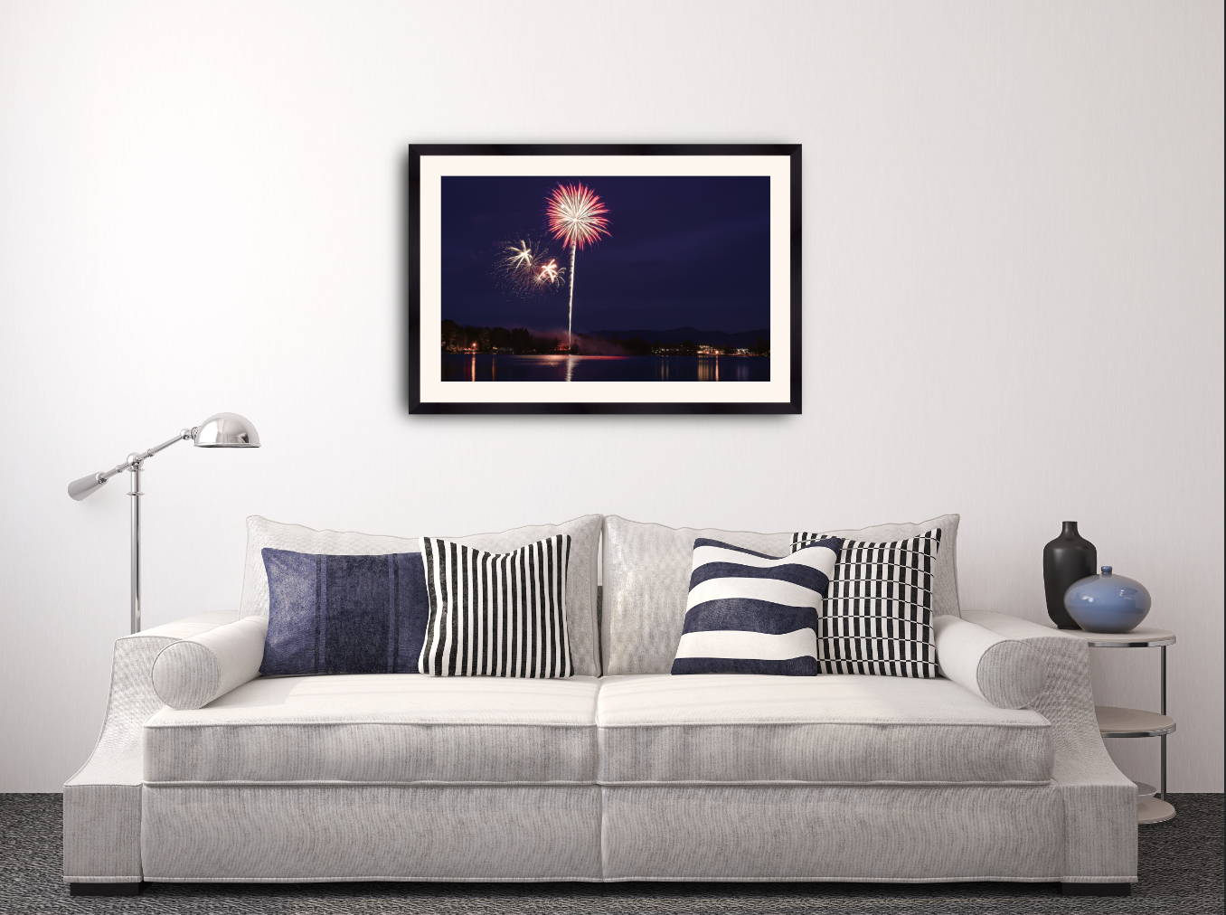 print of Fireworks over Mirror Lake