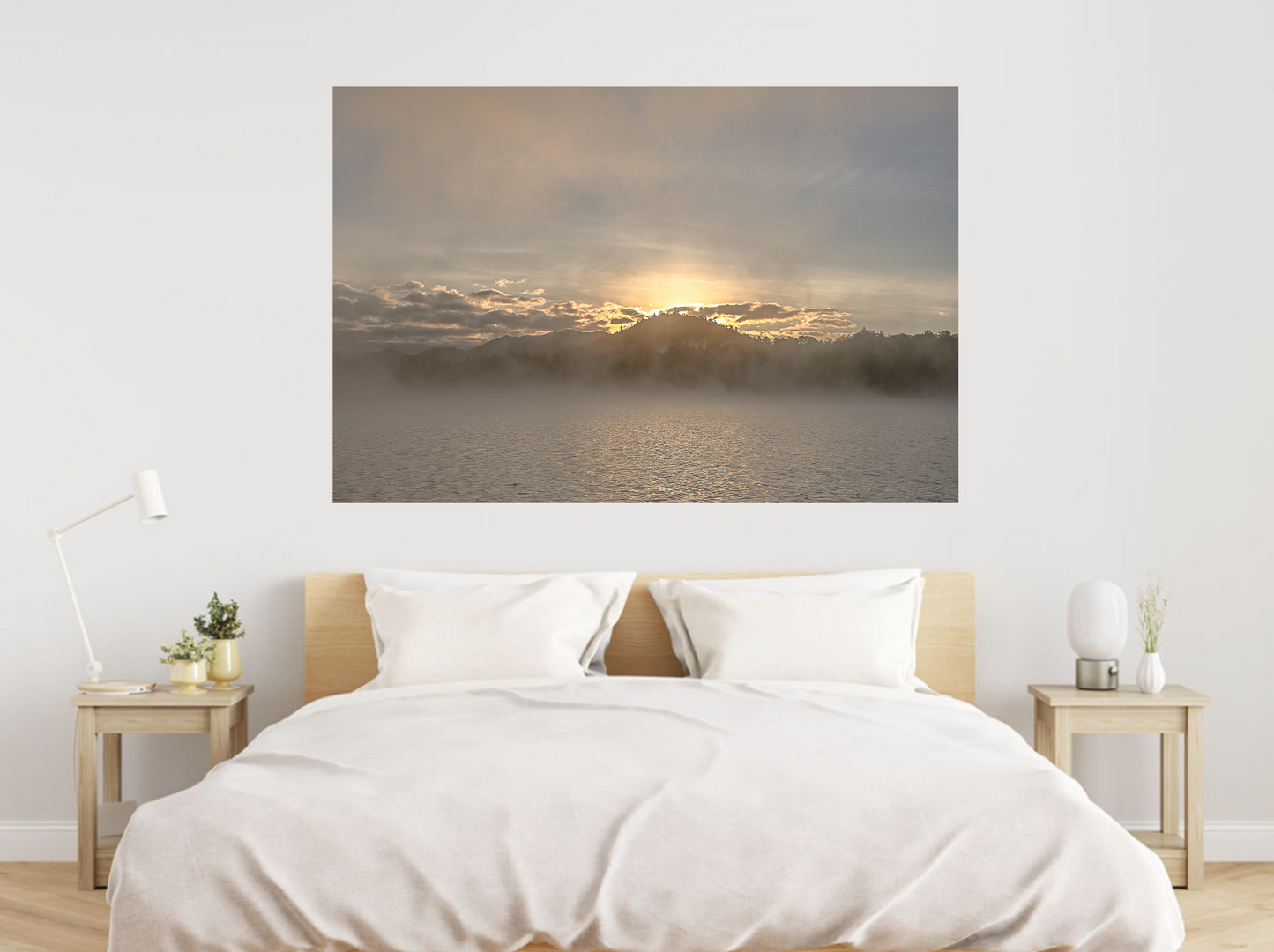 print of a Foggy Morning Sunrise over Cobble Hill