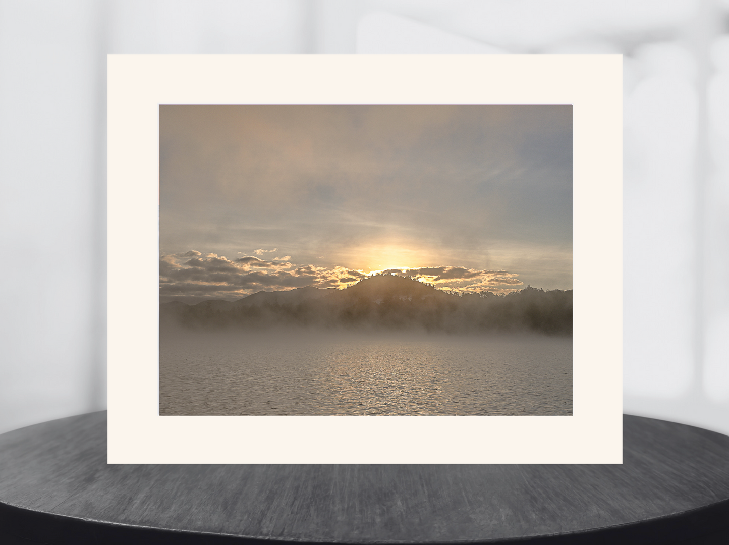 print of a Foggy Morning Sunrise over Cobble Hill