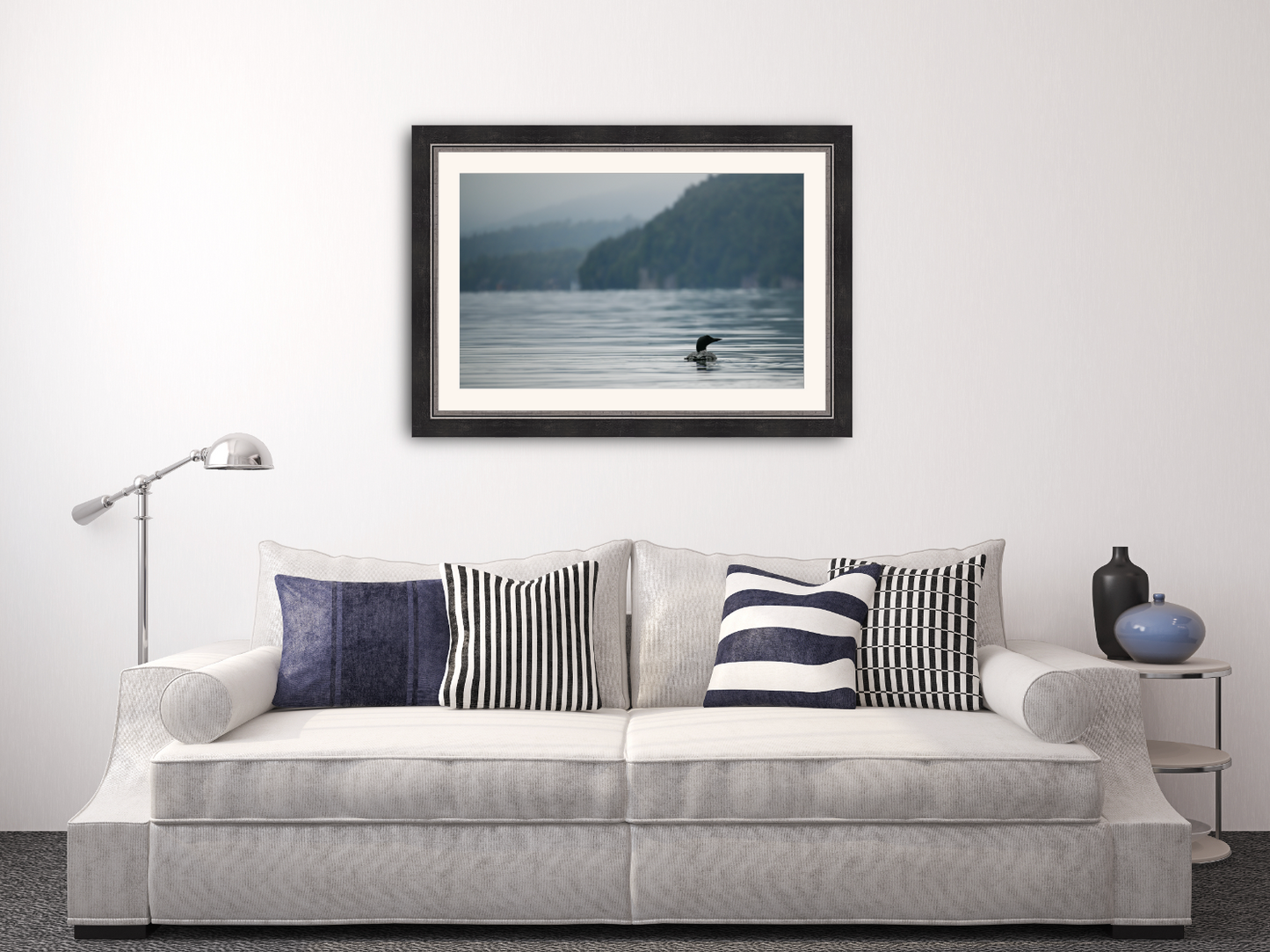print of a Common Loon on Lake Placid