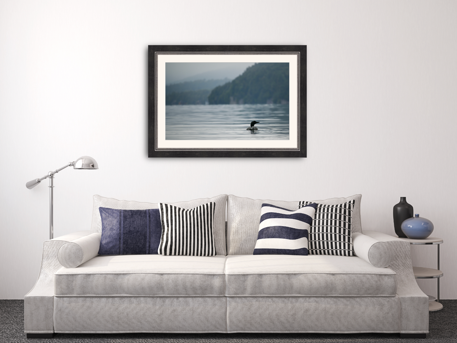 print of a Common Loon on Lake Placid