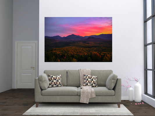 print of Crescent Moon Sunset over the McIntyre Range