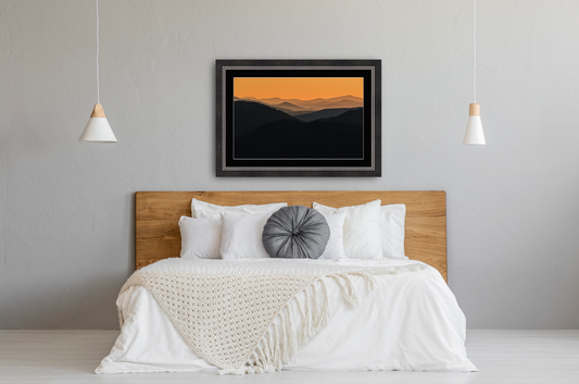 print of golden hour layers in the Adirondack Mountains