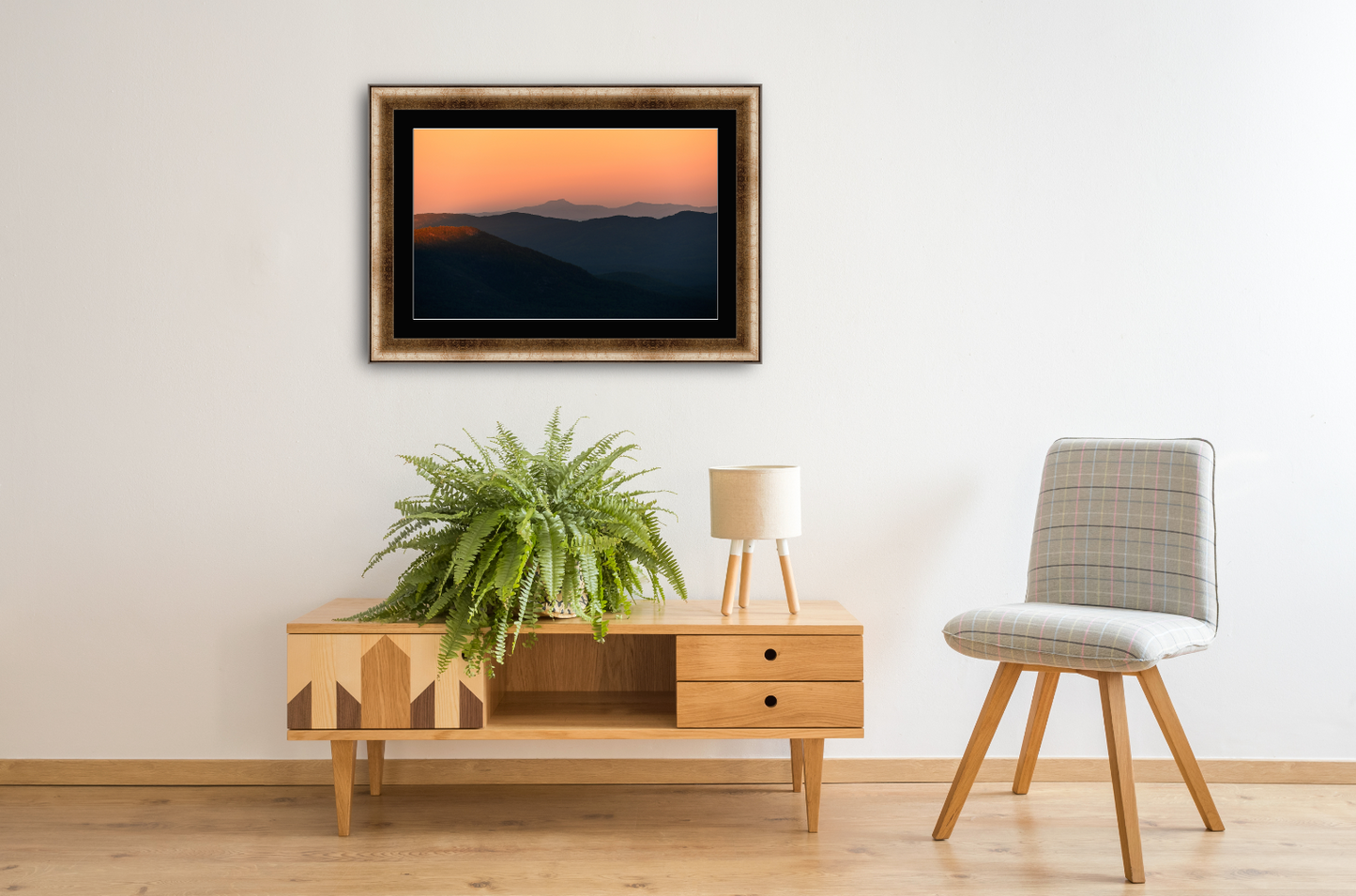 print of Golden Hour over Camels Hump from the Adirondack Mountains