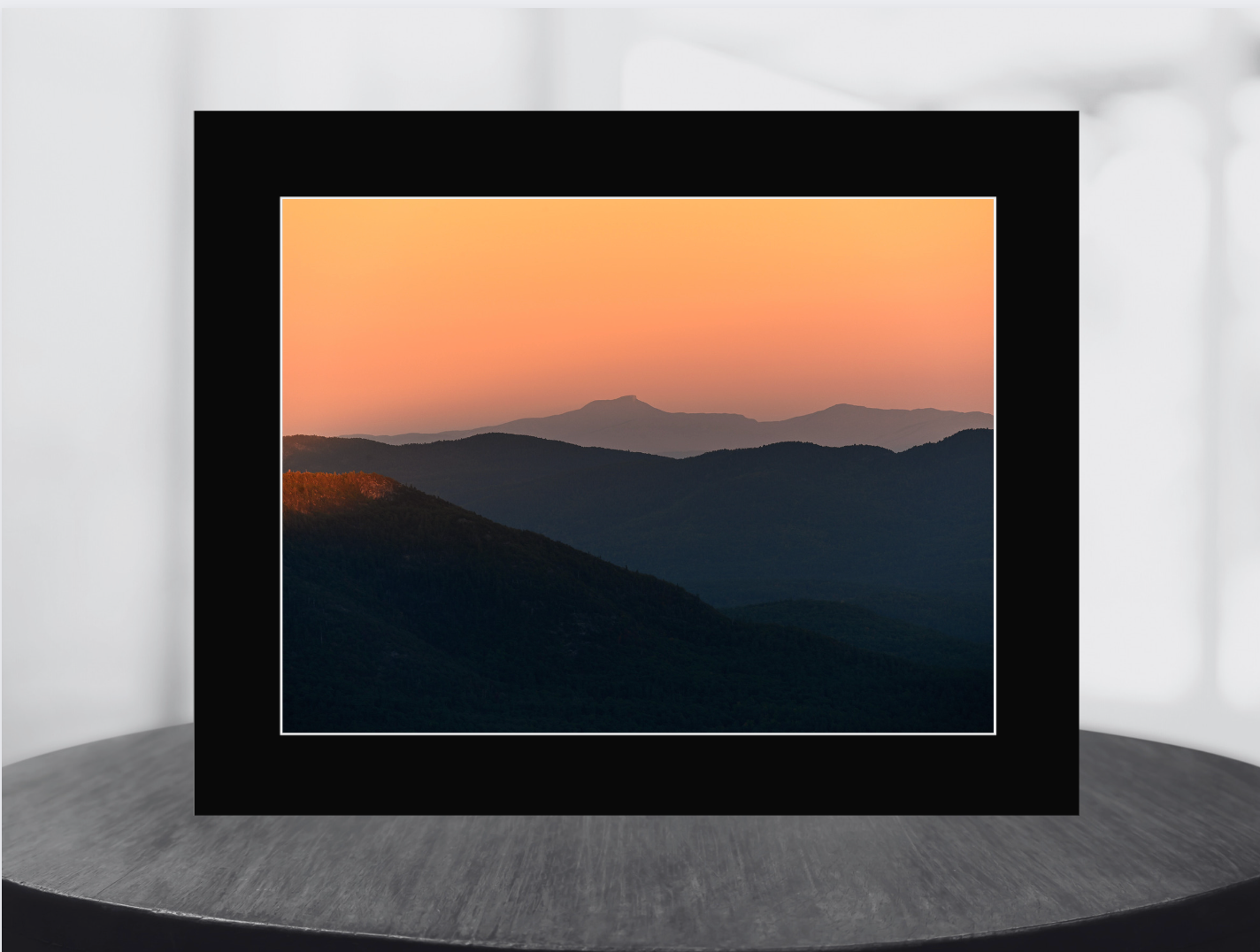 print of Golden Hour over Camels Hump from the Adirondack Mountains