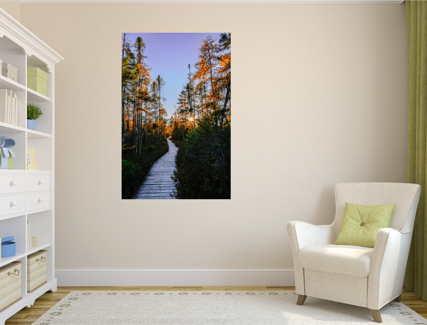 print of a Golden Tamarack Sunset Adirondack Mountains
