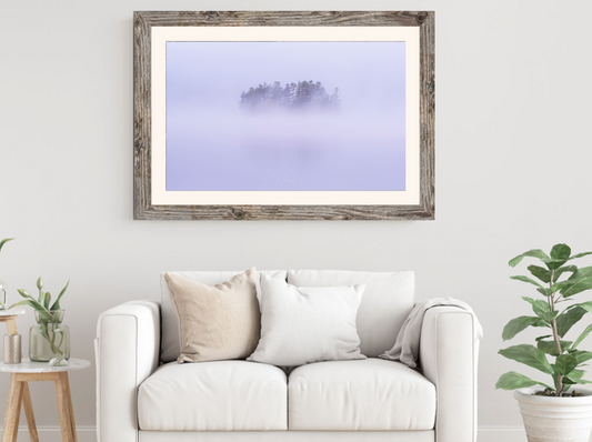 print of a Foggy morning on the lake