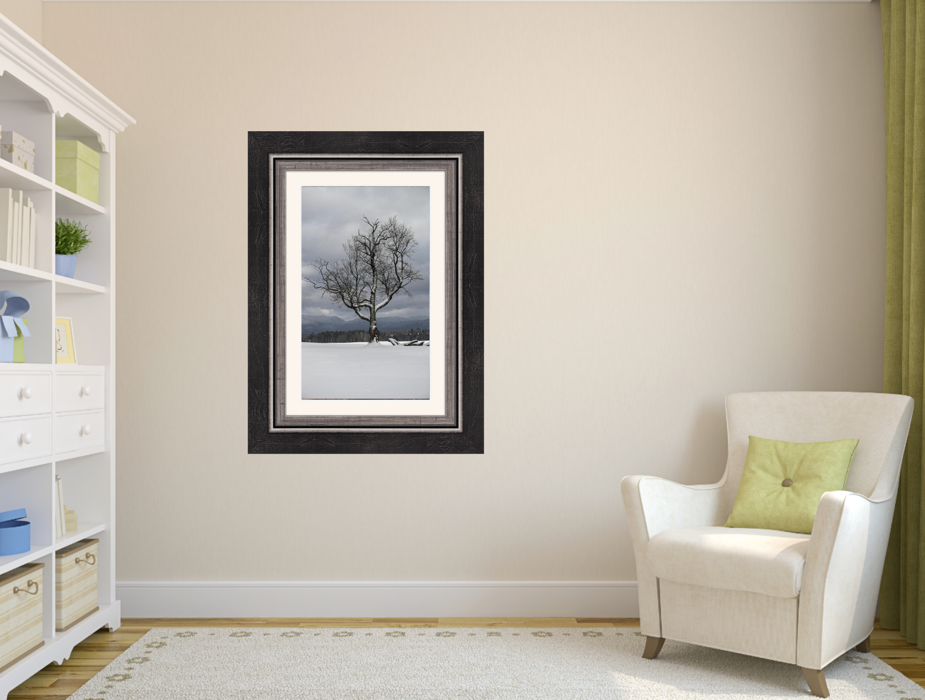 print of a lone tree