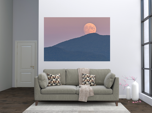 print of Harvest Moon Rising at Sunset