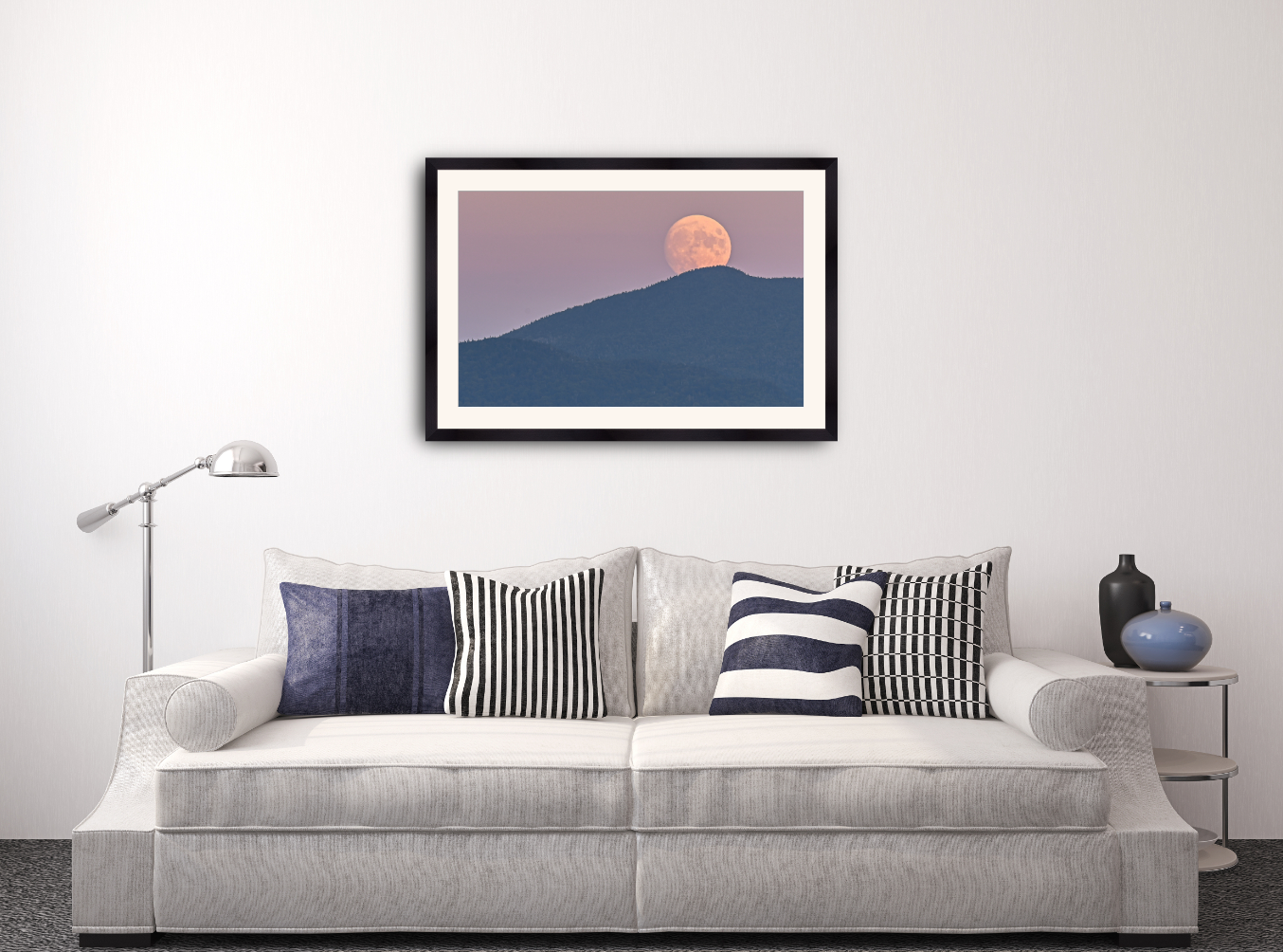 print of Harvest Moon Rising at Sunset