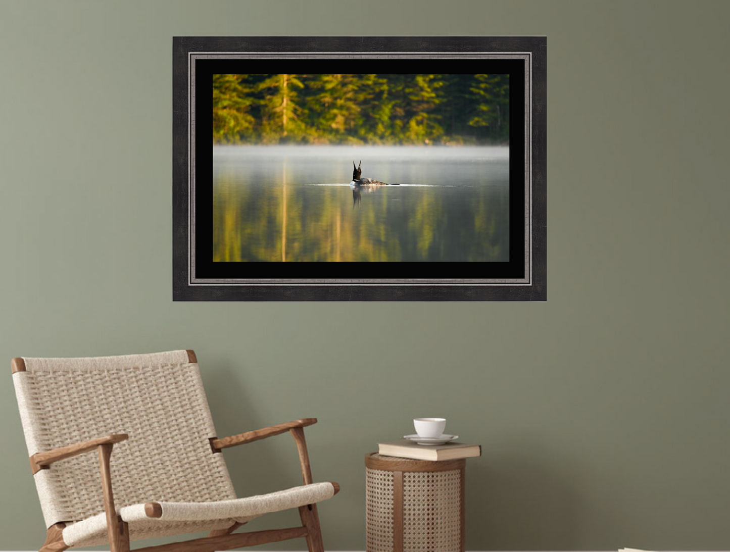 print of a common loon calling