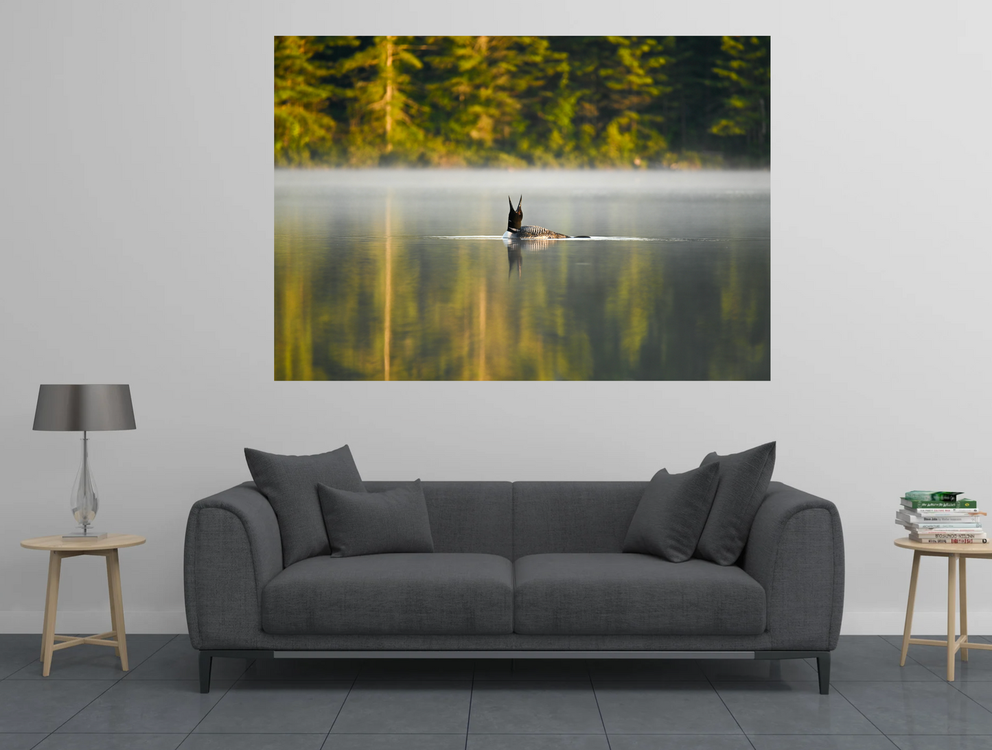 print of a common loon calling