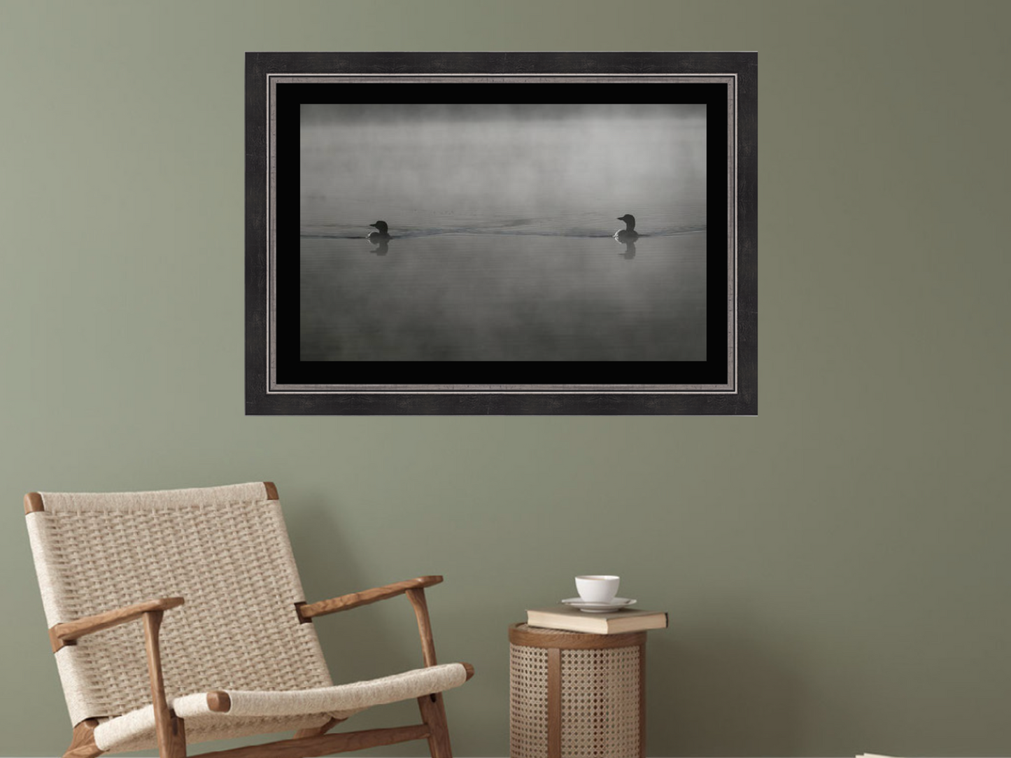 print of Loons in the Mist