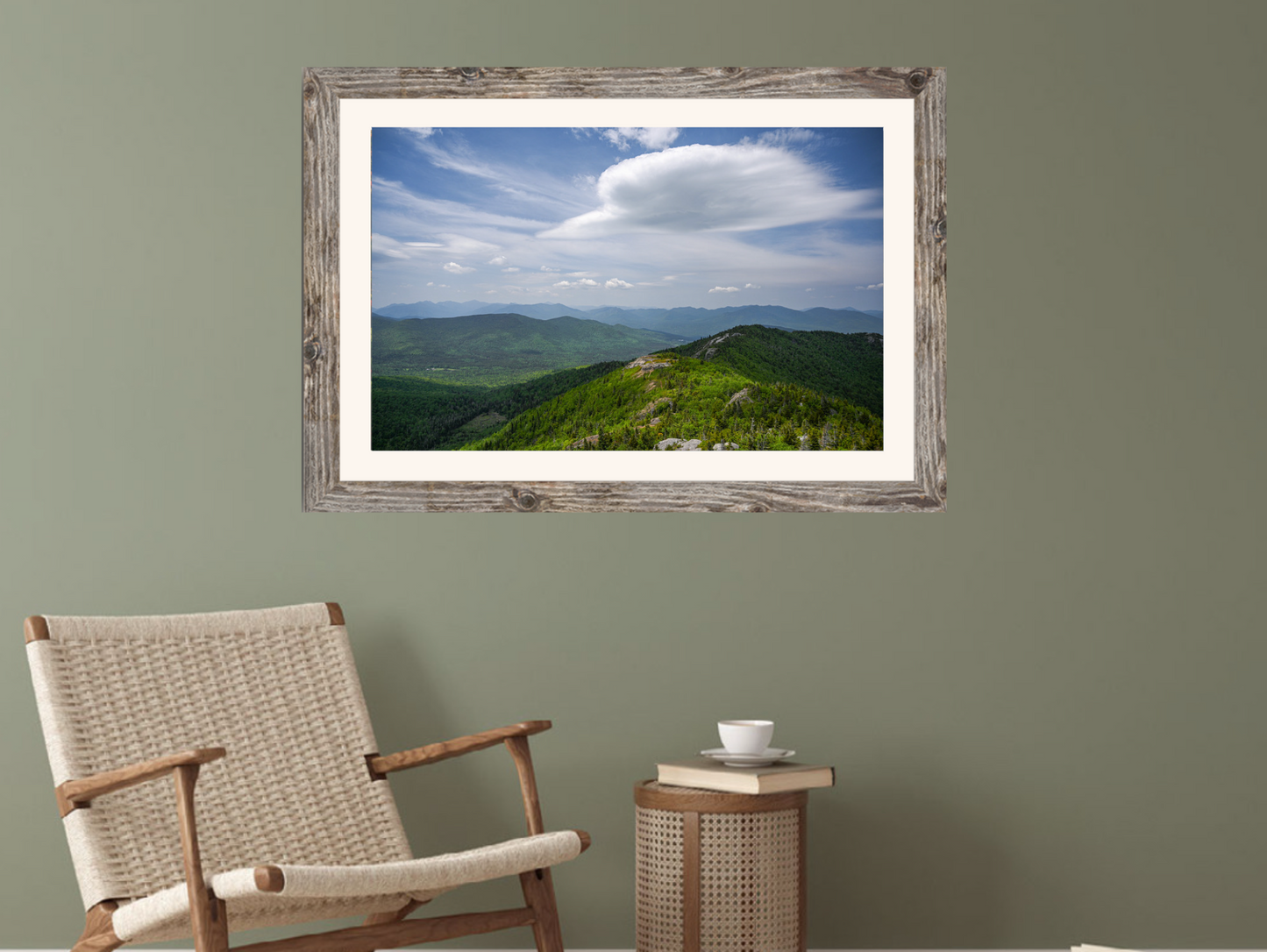 print of a Heart Shaped Cloud over Jay Range