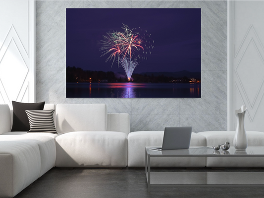 print of Mirror Lake Independence Day Fireworks