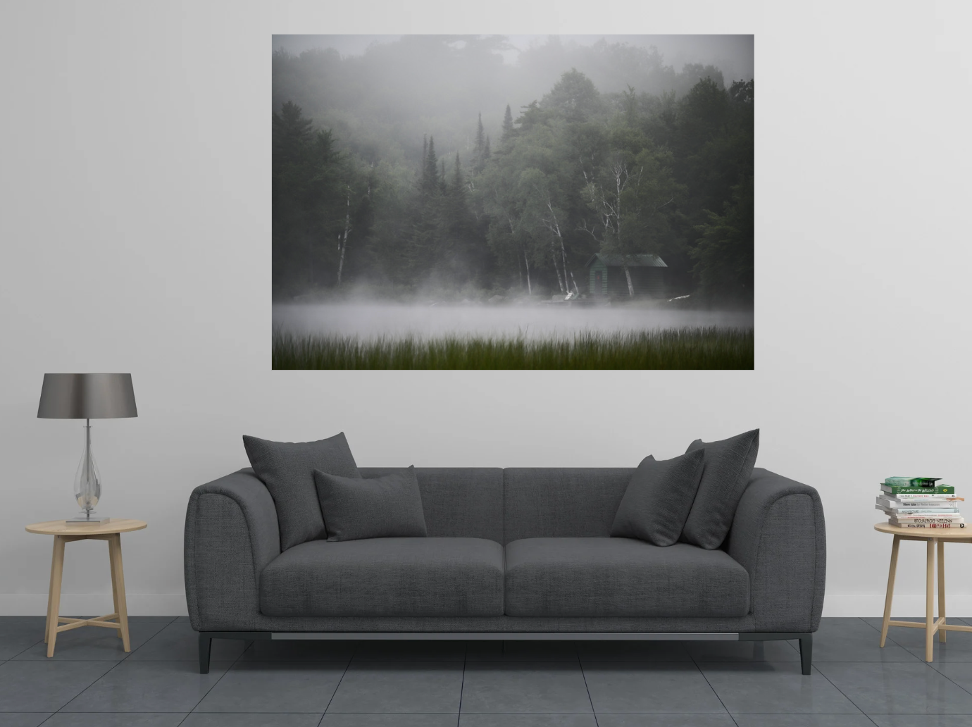 print of a foggy morning in the Adirondack Mountains