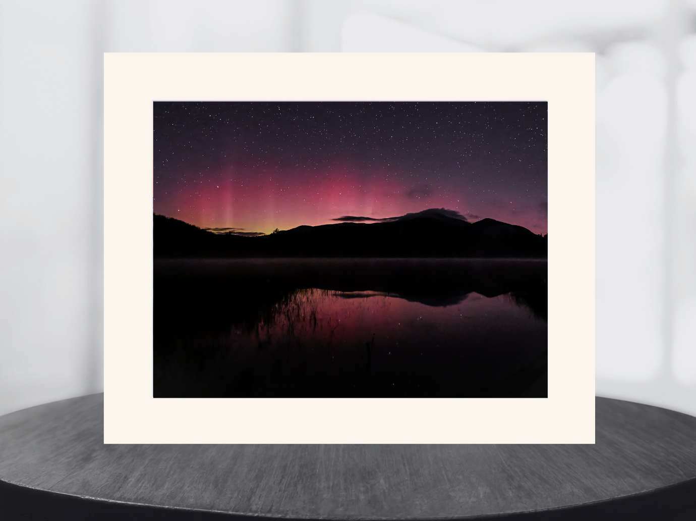 print of Northern Lights over Whiteface Mountain