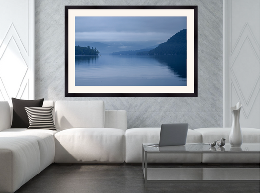 print of a Foggy Morning on Lake Placid