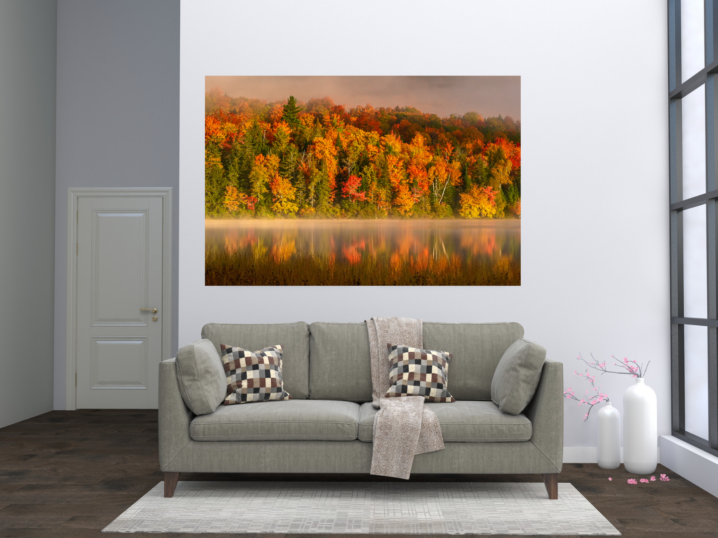 print of Autumn Reflections on a pond