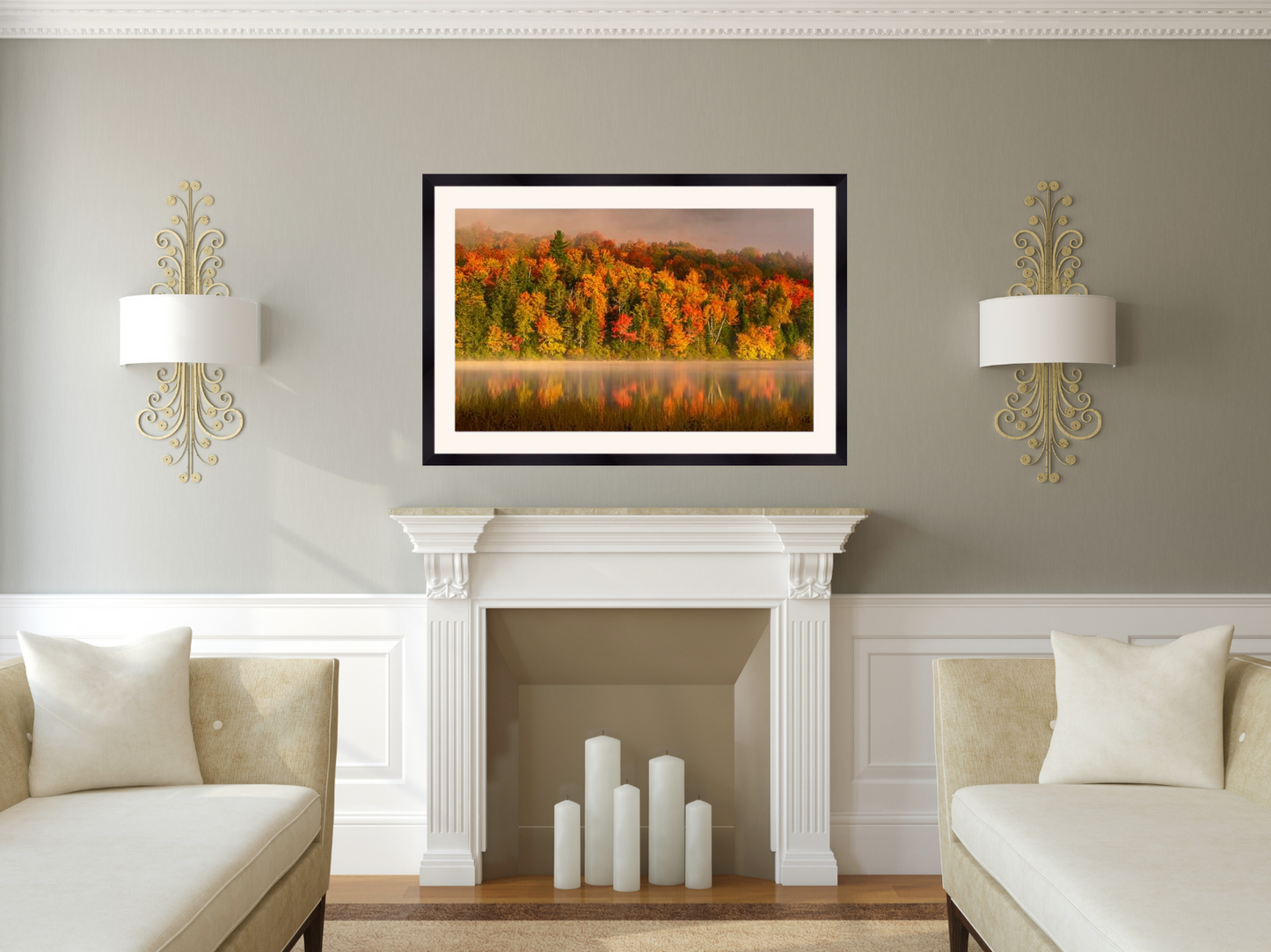 print of Autumn Reflections on a pond