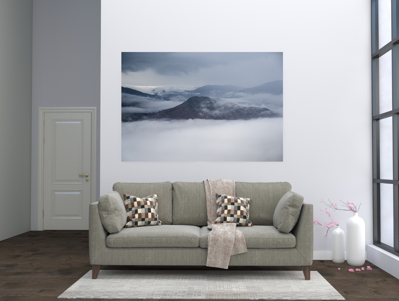 print of Mount Jo Above a Sea of Clouds