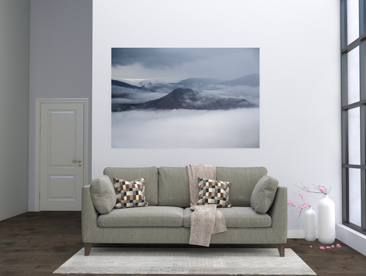 print of Mount Jo Above a Sea of Clouds