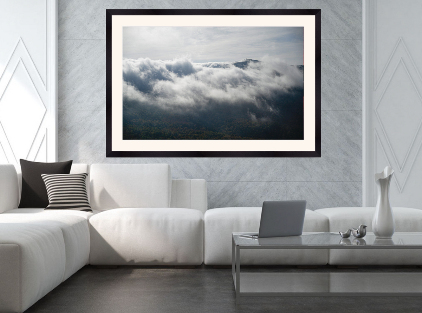 print of Hurricane Mountain above the Clouds Adirondack Mountains