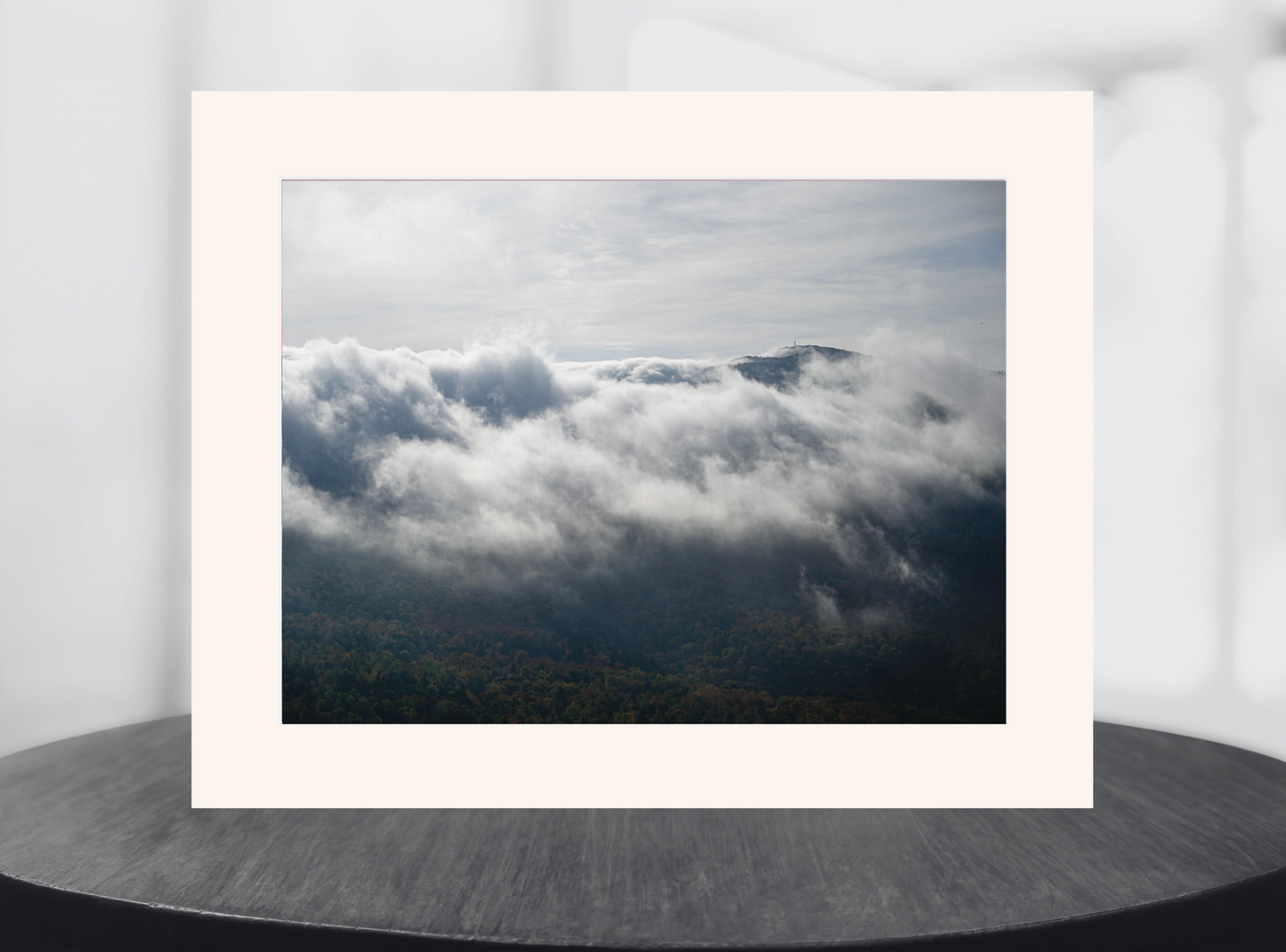 print of Hurricane Mountain above the Clouds Adirondack Mountains
