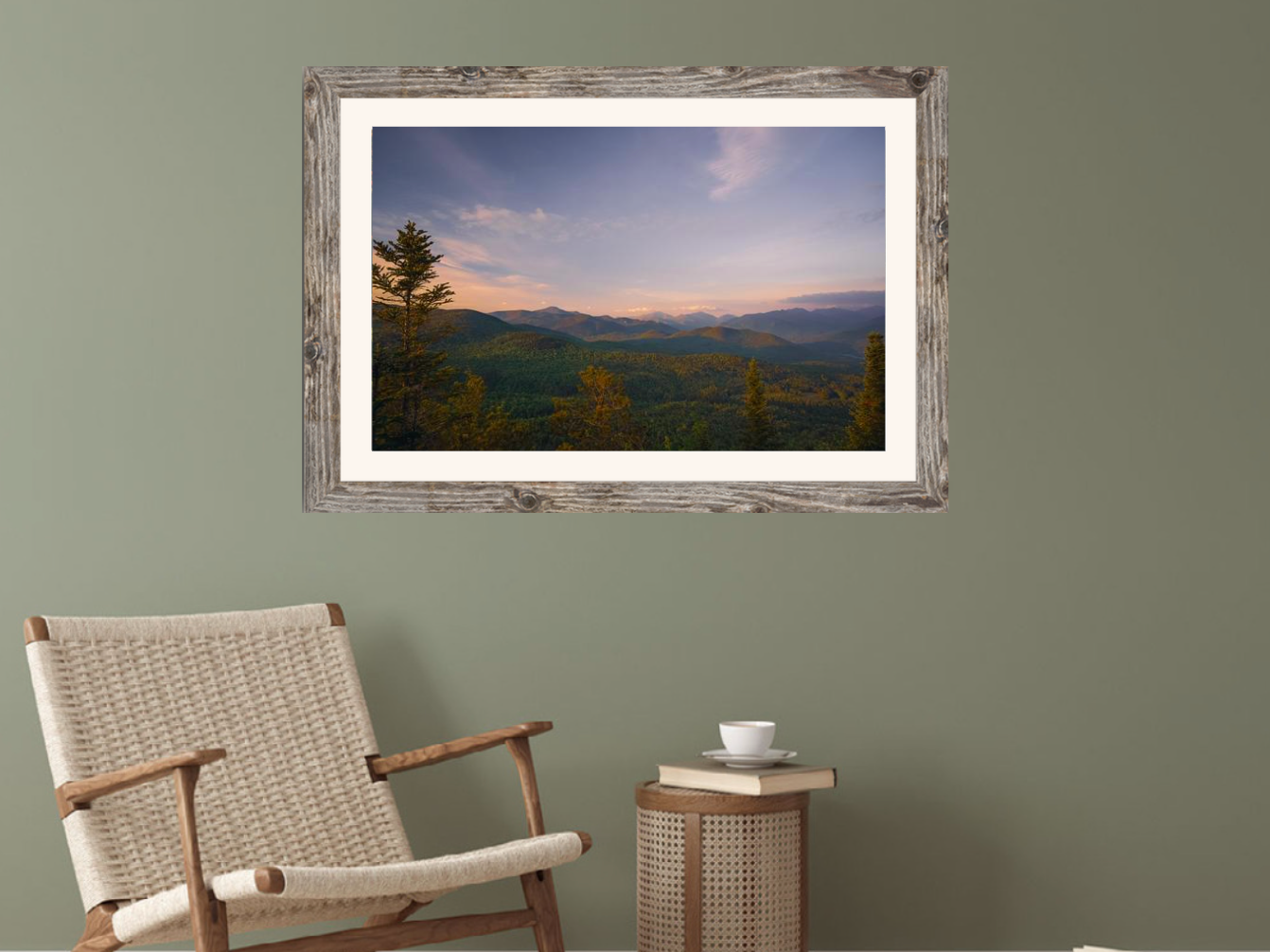 Print of a Sunrise in the Adirondack Mountains