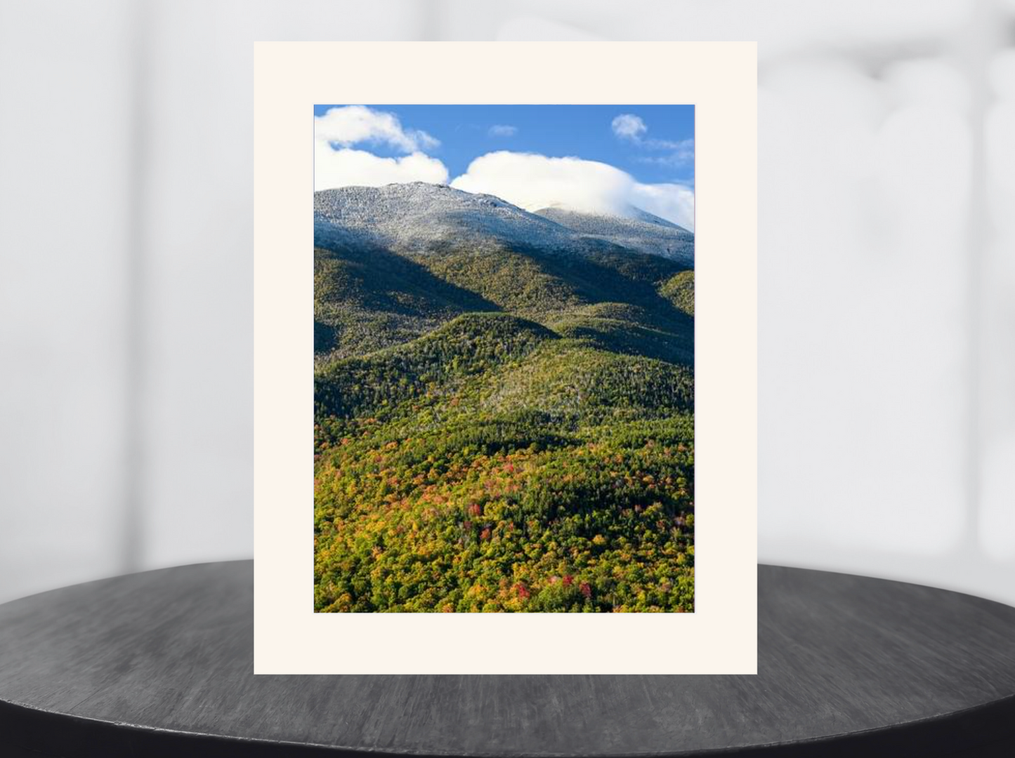 print of September Snow over the MacIntyre Range Adirondack Mountains