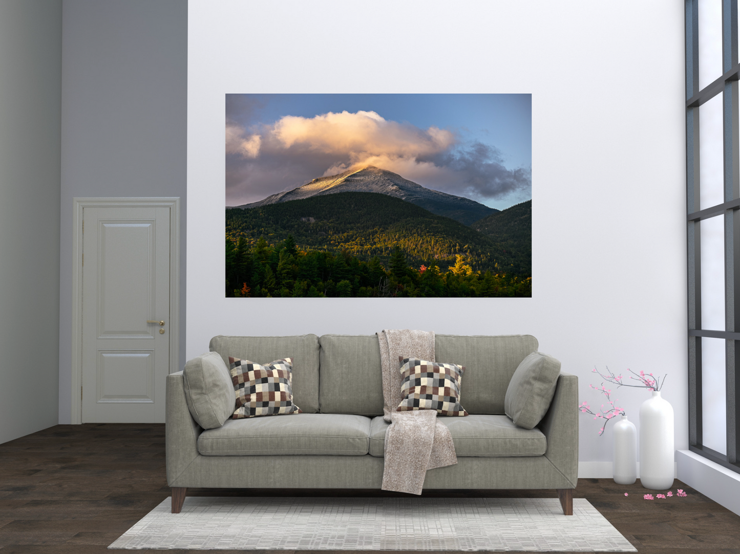 print of September Snow over Whiteface Adirondack Mountains