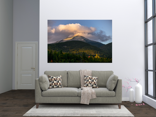 print of September Snow over Whiteface Adirondack Mountains