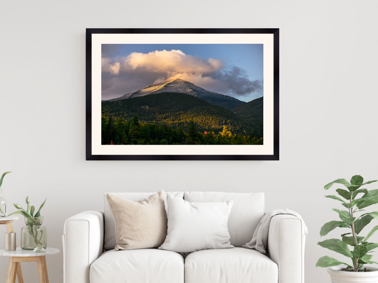 print of September Snow over Whiteface Adirondack Mountains