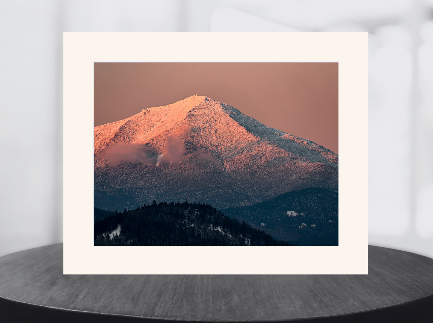 print of a Sunset Glow over Whiteface mountain