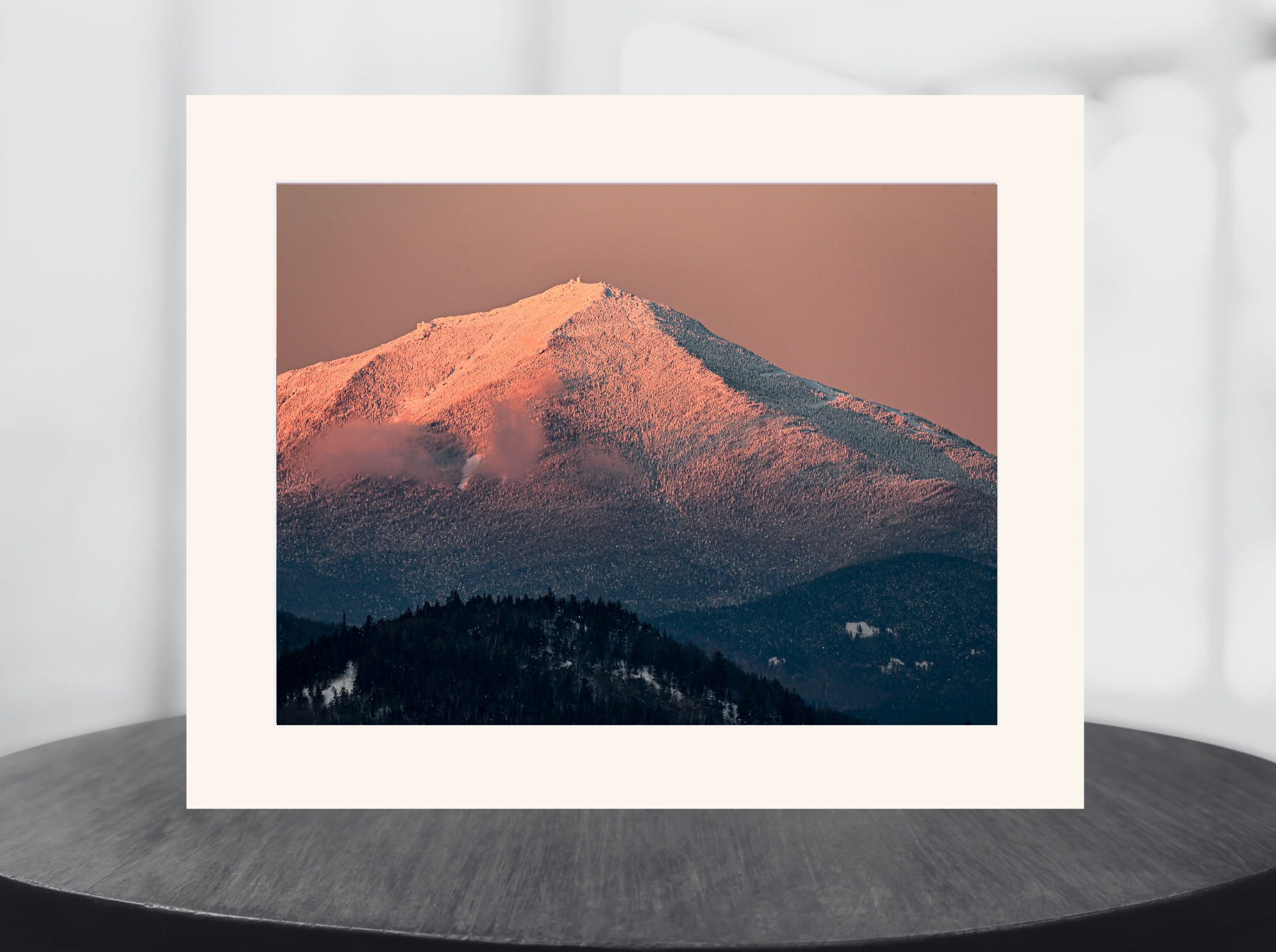 print of a Sunset Glow over Whiteface mountain