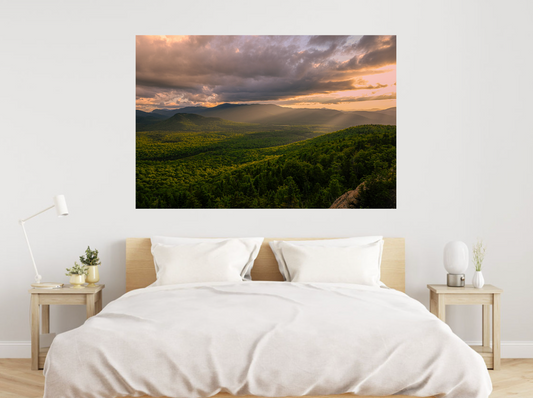 sunset over the adirondack mountains