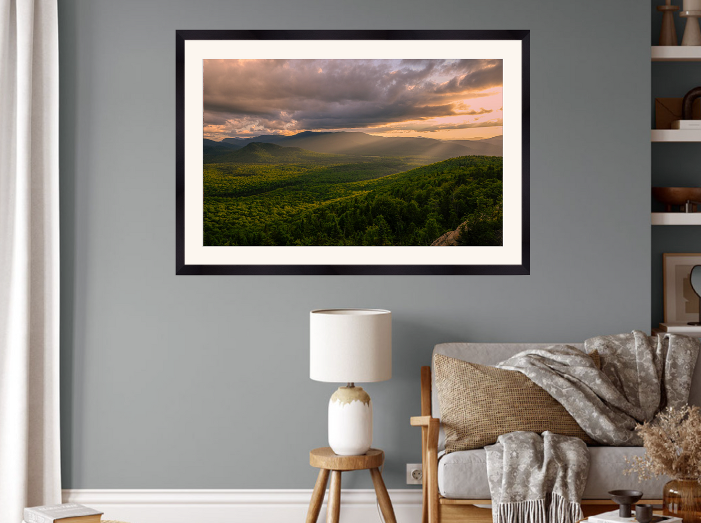 sunset over the adirondack mountains