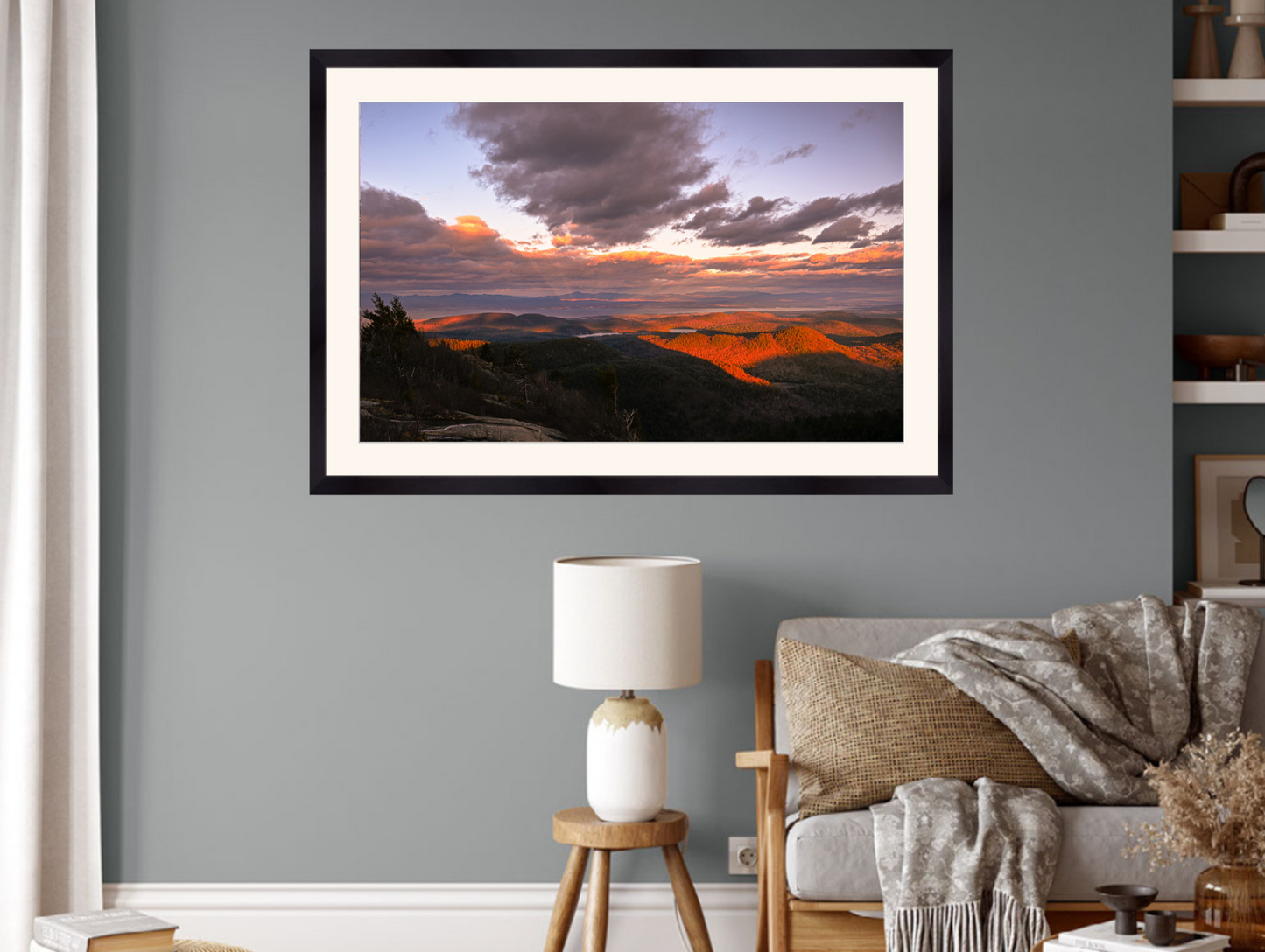 print of a Sunset from Poke-O-Moonshine Adirondack Mountains