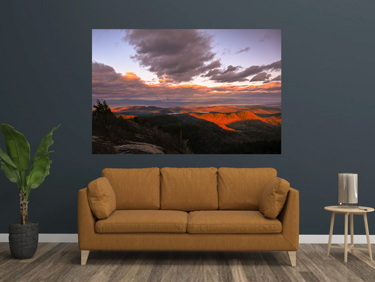 print of a Sunset from Poke-O-Moonshine Adirondack Mountains