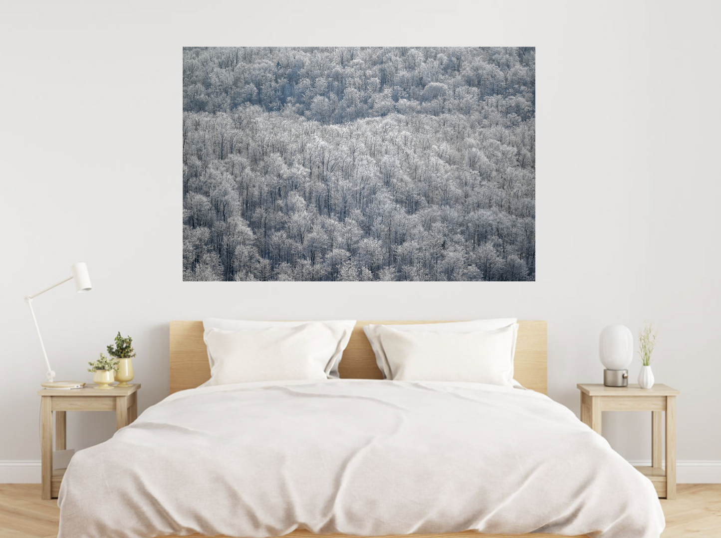 print of a frozen trees