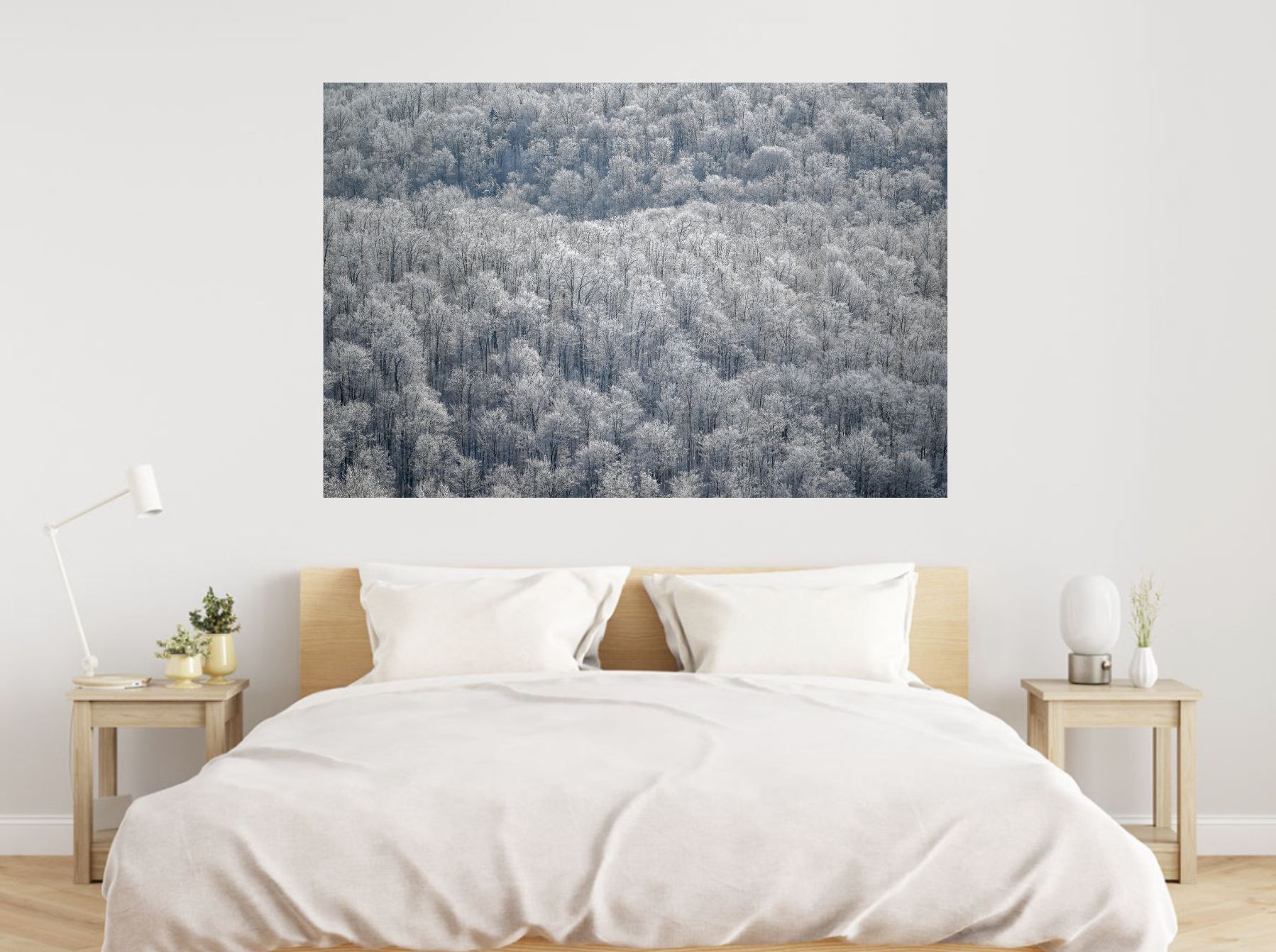print of a frozen trees