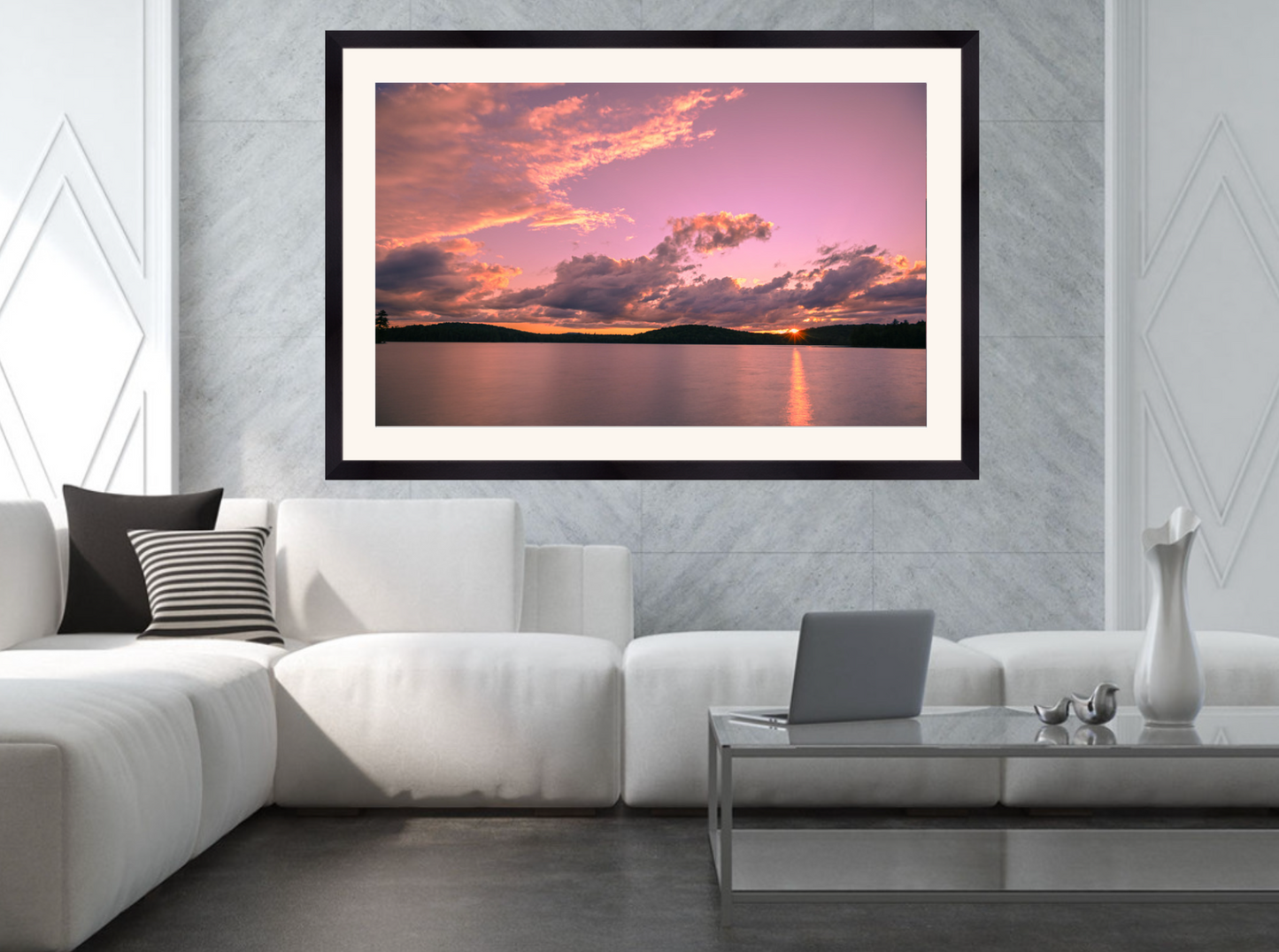 print of a Summer Sunset at Lake Colby
