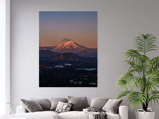 print of a sunset over lake placid
