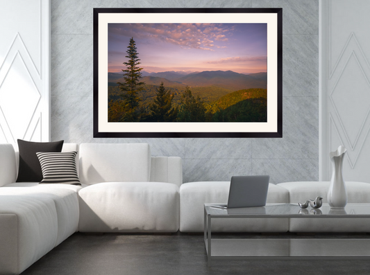 print of a Sunrise over Keene Valley in the Adirondack Mountains