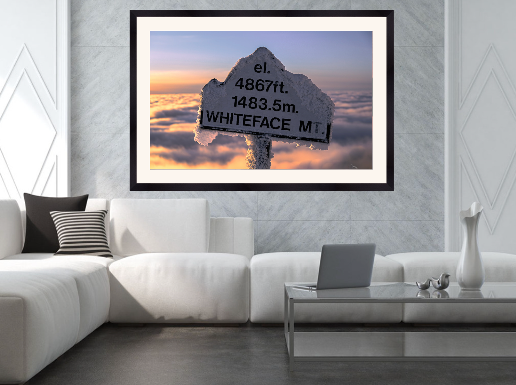 print of Whiteface Mt. summit plaque