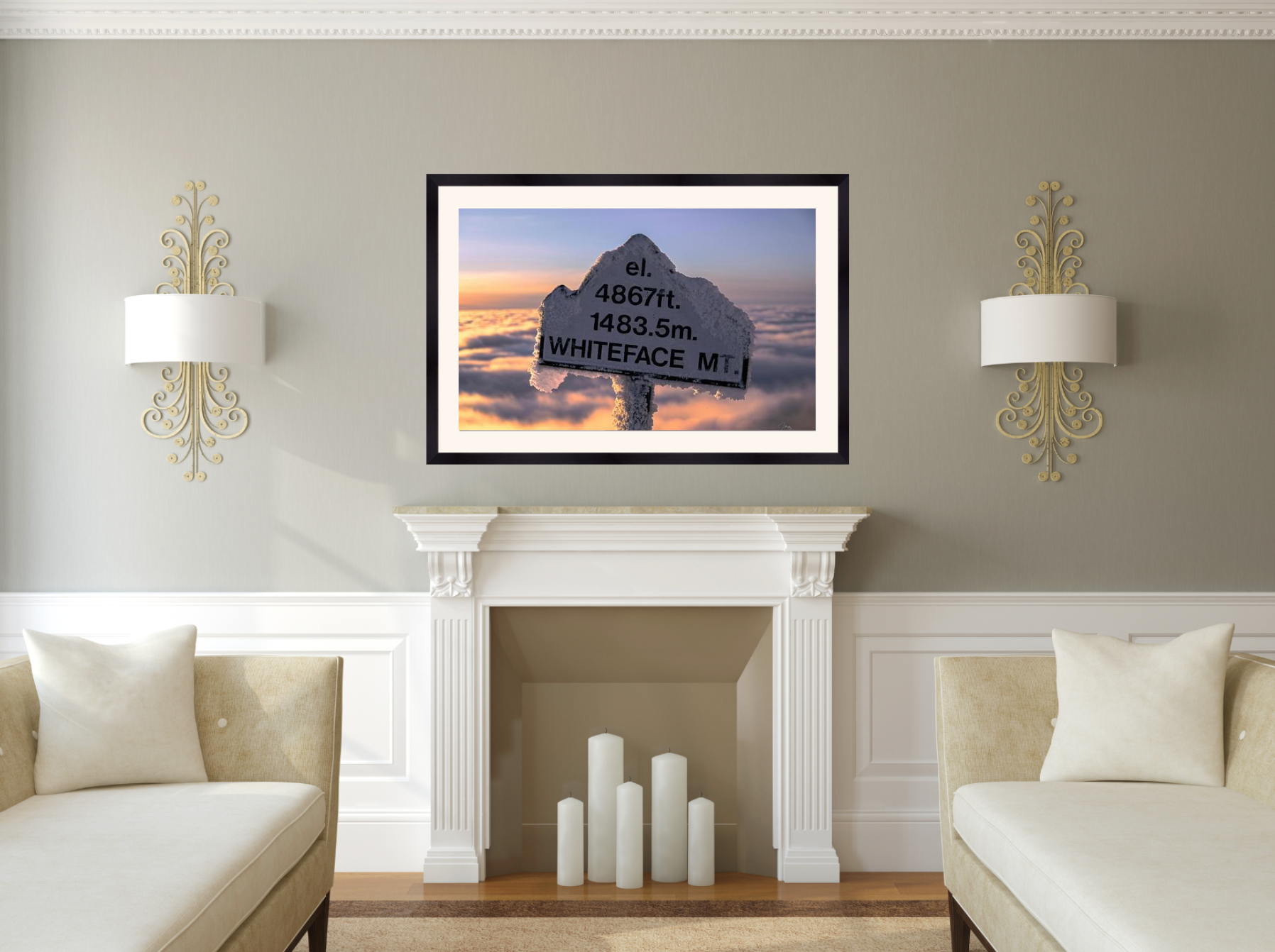 print of Whiteface Mt. summit plaque