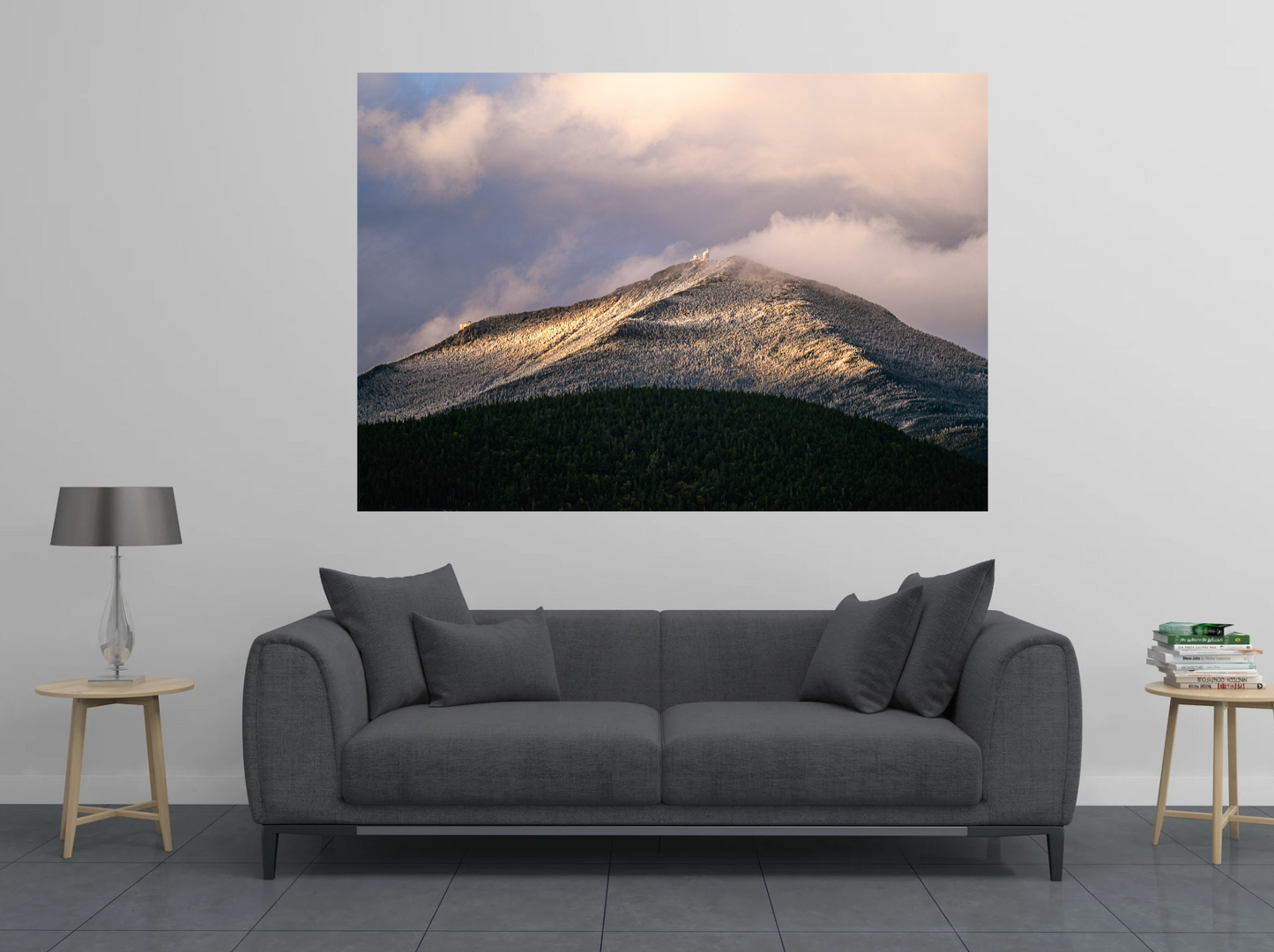 print of Whiteface mountain with a Blanket of September Snow