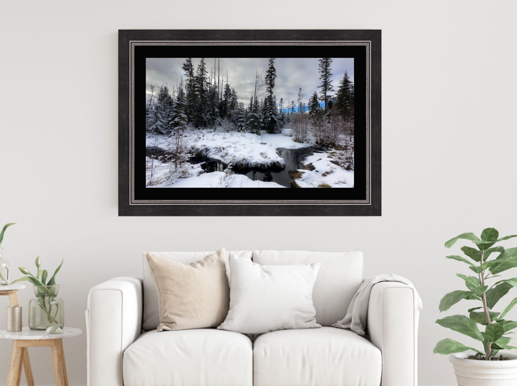 Print of a winter adirondack brook