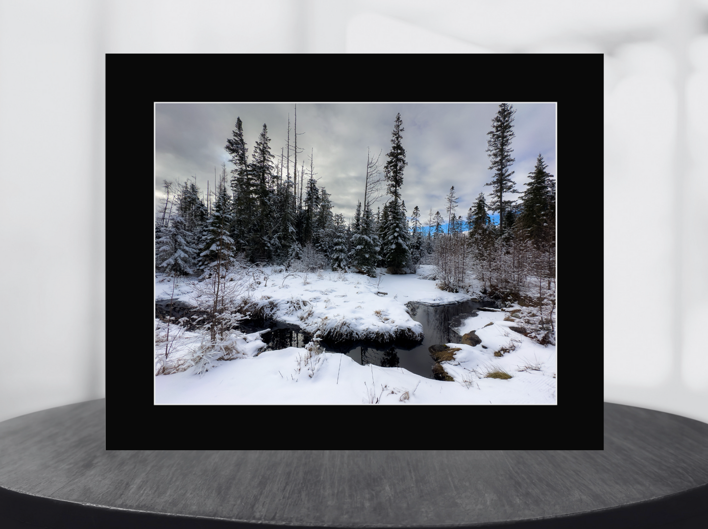 Print of a winter adirondack brook