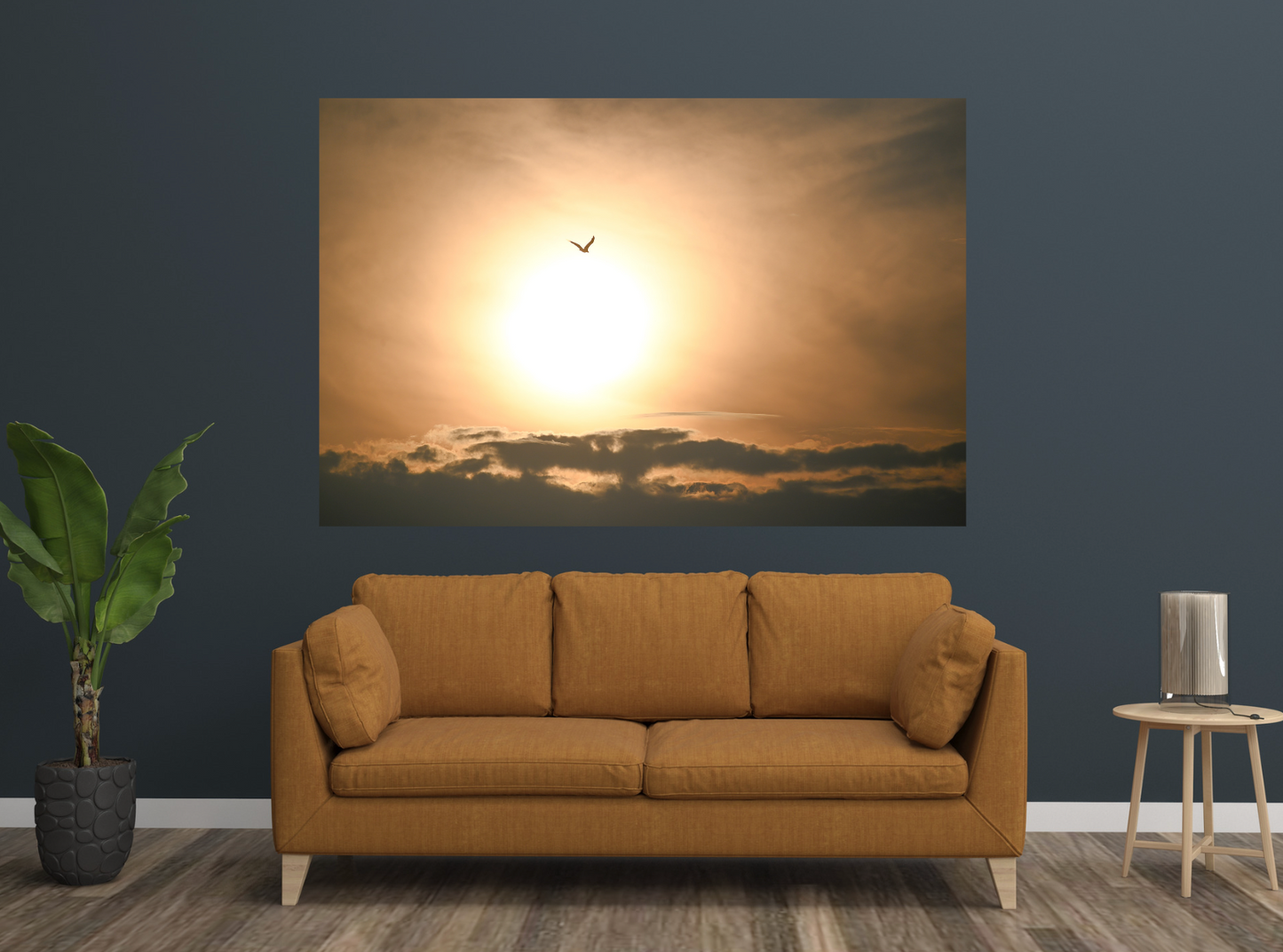 Eagle Flying into the Sunset